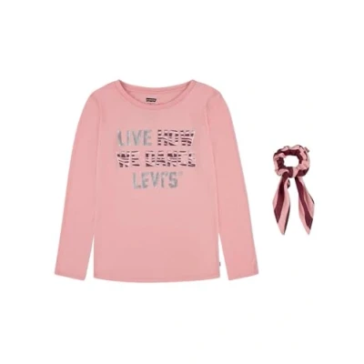 Abbildung von Levi&#039;s Kids Lvg ls zebra tee with scrunchi Mädchen Glaçage Pink. 4 Jahre