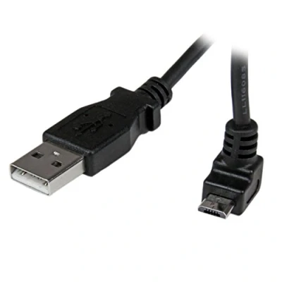 Abbildung von StarTech.com 1m USB 2.0 A auf Micro B Kabel aufwärtsgewinkelt Schwarz / Datenkabel Anschlusskabel