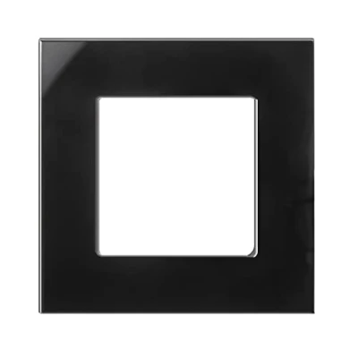 Abbildung von Maclean MCE730B Glasrahmen Panel 86x86mm für Steckdose Modulare Wandsteckdose Unterputzdose Wanddose Einbaudose Unterputz Montage (Glasrahmen Steckdose, Schwarz)