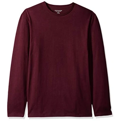 Abbildung von Amazon Essentials Herren Langärmeliges T Shirt, Normale Passform, Burgunderrot, XS