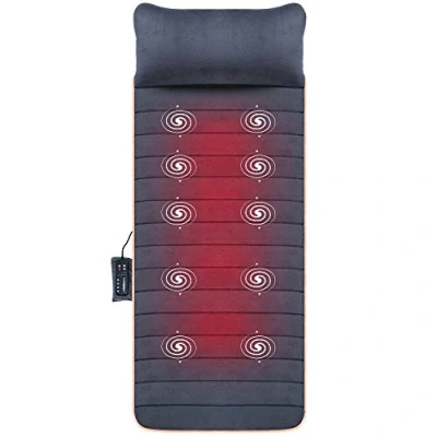 Abbildung von Snailax Massagematte mit Wärmefunktion, Massageauflage Heizkissen Wärme, 10 Vibrationsmotoren und 4 Therapieheizkissen, Elektrische Ganzkörpermassagegerät umschaltbarer Wärmefunktion