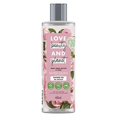 Abbildung von Love Beauty And Planet, Feuchtigkeitsspendendes Duschgel, für alle Hauttypen, vegan, 400 ml Flasche