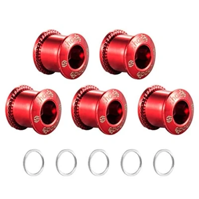 Abbildung von Chooee Doppetel/singlespeed Kettenblatt Schraub, M8 doppel Kettenblattschrauben für MTB Rennräder und Straßenfahrräder rot