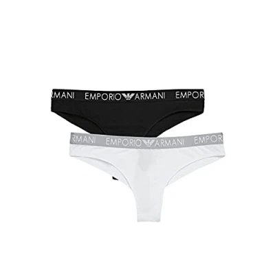 Abbildung von Emporio Armani Brazilian Brief 2 PACK Slip, Damen, Größe: Medium, White/black
