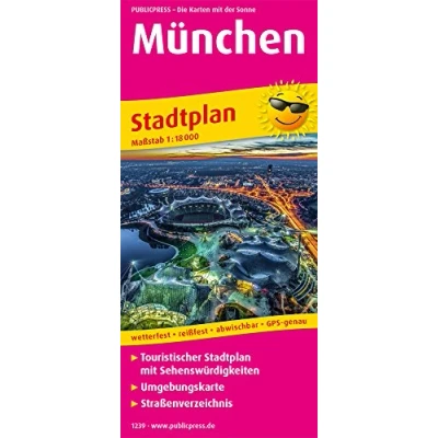 Abbildung von München: Touristischer Stadtplan mit Sehenswürdigkeiten und Straßenverzeichnis. 1:18000 (Stadtplan: SP)