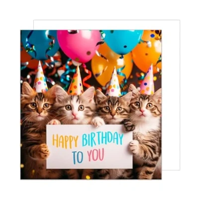 Abbildung von Edition Seidel Premium quadratische Geburtstagskarte mit Umschlag. Glückwunschkarte Happy Birthday Billet Tier Karte Mann Frau Coole Katze Humor Lustig Party (GQ148 SW024)