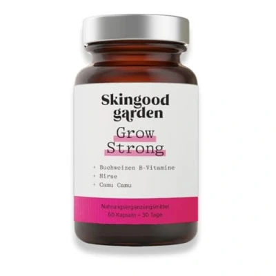Abbildung von Skingood Grow Strong mit B Vitaminen aus Quinoa + Camu Schachtelhalm 60 Kapseln