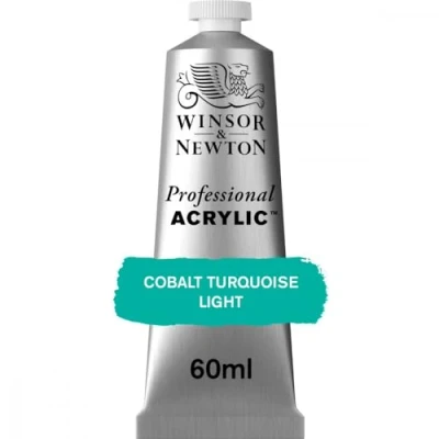 Abbildung von Winsor &amp; Newton 8840454 Professional Acrylfarbe in Künstlerqualität, hohe Farbbrillanz Deckkraft, Archivqualität, 60ml Tube Kobalttürkis Hell