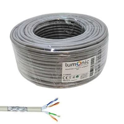 Abbildung von Lumonic 50m Netzwerkkabel CAT 6 S/FTP PIMF I Cat6 Kabel, Gigabit Lan Ethernet Kabel Flexibles Verglegekabel geschirmt, für den Innenbereich b