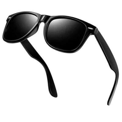 Abbildung von KANASTAL Sonnenbrille Herren und Damen Polarisiert Glänzend Schwarz Rahmen UV400 Schutz Rechteck Retro Unisex Klassische Sonnenbrillen
