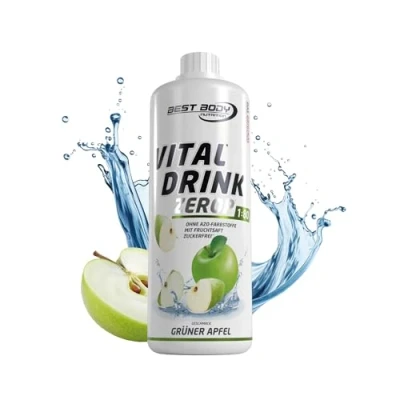 Abbildung von Best Body Nutrition Vital Drink ZEROP® Grüner Apfel, Original Getränkekonzentrat Sirup zuckerfrei, 1:80 ergibt 80 Liter Fertiggetränk, 1000 ml