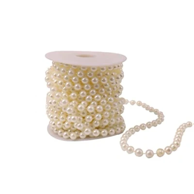 Abbildung von 10m Perlenkette Perlengirlande 8mm Hochzeit Feste Deko Elfenbein