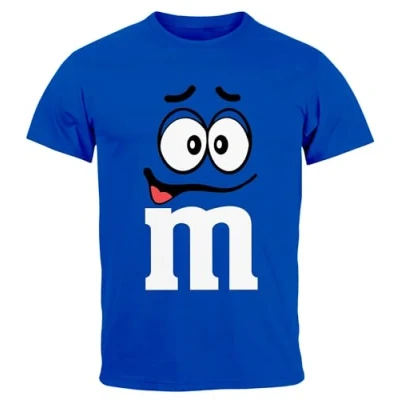 Abbildung von MoonWorks® Herren T Shirt Fasching Karneval M Aufdruck Gruppen Kostüm Verkleidung Last Minute Faschingskostüme Männer Funshirt 3 blau 4XL