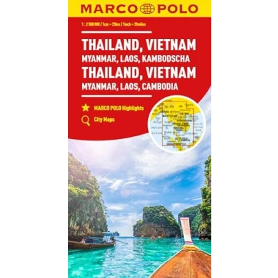 Abbildung von MARCO POLO Kontinentalkarte Thailand, Vietnam 1:2,5 Mio.: Myanmar, Laos, Kambodscha