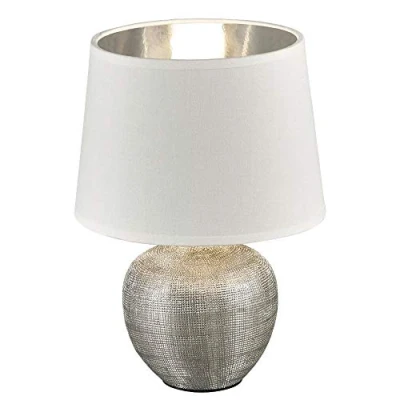 Abbildung von Reality Leuchten R50621089 Luxor, Tischleuchte, Keramik, E14, Silber, 18 x 26 cm