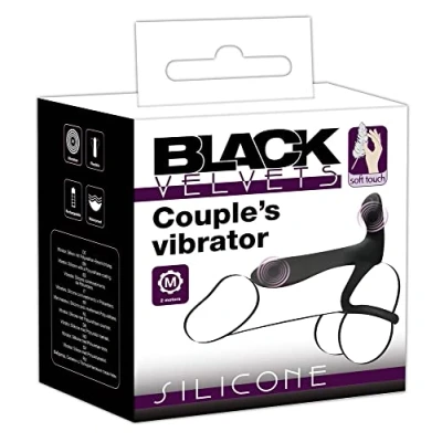 Abbildung von Paarvibrator „Couple&#039;s Vibrator“ mit Penis /Hodenring und Klitorisstimulator