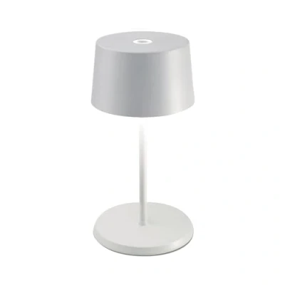 Abbildung von Zafferano, Olivia Mini Lampe, Tragbare und Wiederaufladbare Tischlampe mit Touch Control, Geeignet für Wohnzimmer Außenbereich, Dimmer, 2200 3000 K, Höhe 22 cm, Farbe Weiß