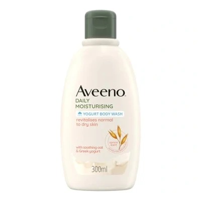 Abbildung von Aveeno Daily Moisturising Yoghurt Duschbad, feuchtigkeitsspendendes Duschgel ohne Seife, Duschschaum mit Aprikosen und Honigduft, Duschbad für empfindliche Haut Hafer griechischem Joghurt,