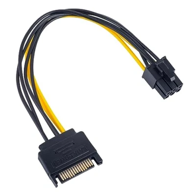 Abbildung von Daniko Adapter SATA zu PCIe 6pin Stromversorgung für GPU Grafikkarte 20cm s ata Stromkabel Pci Express e