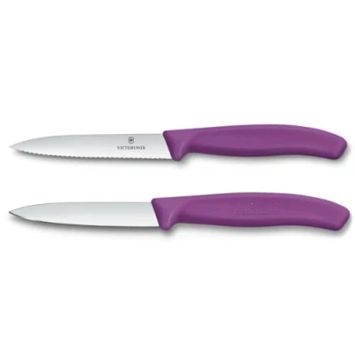 Abbildung von Victorinox Swiss Classic, Tomaten und Gemüsemesser Set, 2teilig, Extra Scharfe Klinge, Kunststoffgriff, Rostfreier Stahl, Made, Violett
