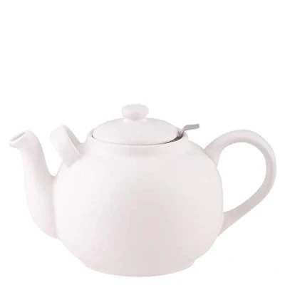 Abbildung von PLINT Simple &amp; Stylish Ceramic Teapot, Globe TeaPot with Stainless Steel Strainer, for up to 10 Cups, 2500ml Flowering Tea Pot, Blooming Tea, White