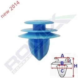 Abbildung von ROMIX C60649 Clip 9 Innenraumverkleidung, Kofferraum TOYOTA: Yaris II Hatchback, Avensis Station Wagon, Corolla Verso