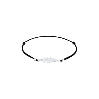 Abbildung von Elli Armkette »Armband Feder Trend Symbol Nylon 925 Silber«