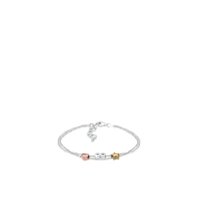 Abbildung von Elli Infinity HERZ Sterne TRI Color Armband silvercoloured, Damen, Größe: 17, Silver coloured