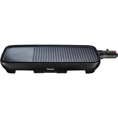 Abbildung von Tefal Tischgrill Malaga TG3918 Elektrogrill Regelbarer Thermostat Antihaftbeschichtete Grillplatte, 2/3 Grill, 1/3 Teppanyaki Abnehmbares Kabel Platte+Abtropfschale spülmaschinenfest 2000W