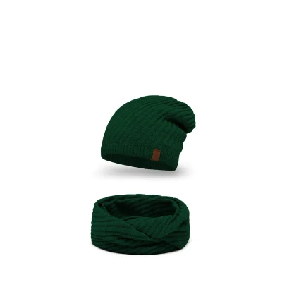 Abbildung von Vivisence 7017 Beanie AND Scarf SET Schlauchschal, Damen, Größe: One Size, Green
