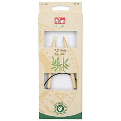 Abbildung von Prym 222551 1 Rundstricknadeln Bambus 60 cm 7,00 mm, Holzfarben, Ø 7 mm x