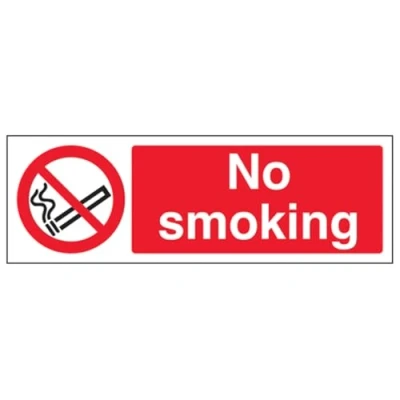 Abbildung von vsafety 57001 ax r &quot;No Smoking&quot; Verbot Zeichen, starrer Kunststoff, Landschaft, 300 mm x 100 mm, schwarz/rot