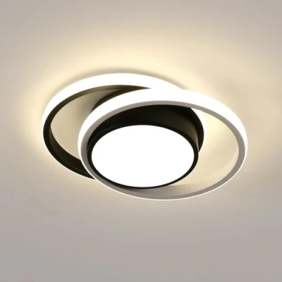 Abbildung von Comely LED Deckenlampe, 32W 3600LM Deckenleuchte Modern Runden Lampe für Schlafzimmer Badezimmer Küche Balkon, Dia 28cm, Natürliches Licht 4500K, Schwarz