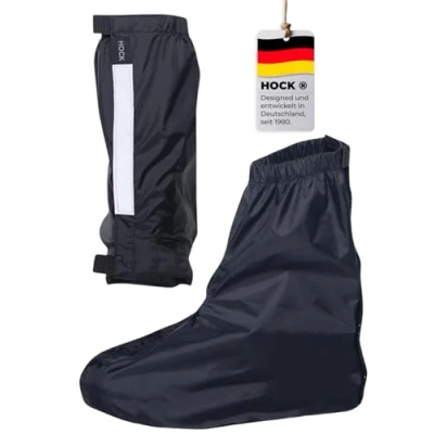Abbildung von HOCK Fahrrad Regengamaschen mit Reflektoren Unisex Knöchellange Gamaschen Überschuhe 100,0% Wasserdicht Regenschutz für Herren &amp; Damen XXL