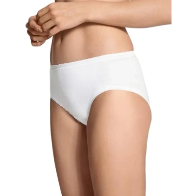 Abbildung von CALIDA Damen Slip Frottee, weiß, Unterhose aus Baumwolle und Polyamid, mit weichen Spitzenabschlüssen an Bund Beinen, Größe: S (40 42)