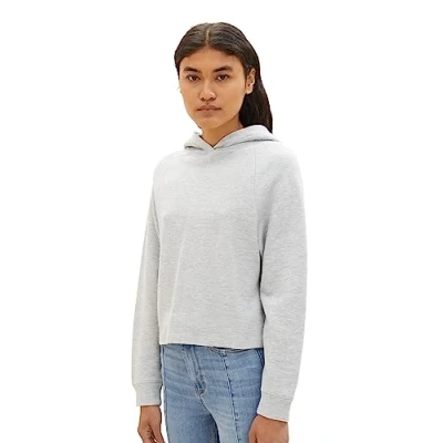 Abbildung von TOM Tailor Denim Basic Kapuzenpullover, Damen, Größe: XL, light grey melange