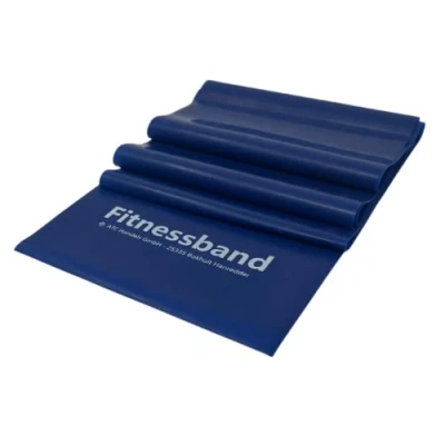 Abbildung von ATC Handels GmbH Fitnessband 1,5m, 2,5m, 5,5m und 25m x 15,5cm in 6 verschiedenen Stärken Widerstandsband, Gymnastikband, Trainingsband, Sportband, Krafttraining Yoga, 2,5m schwer blau