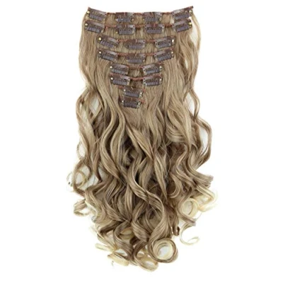 Abbildung von CAISHA XXL 35cm 8 Teile Set CLIP IN EXTENSIONS Haarverlängerung Haarteil Voluminös Gewellt Dunkelblond Mix CES119 1