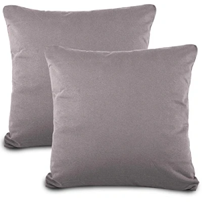 Abbildung von aqua textil Classic Line Kissenbezug 2er Set 80 x cm dunkel grau Baumwolle Kissen Bezug Reißverschluss Jersey Kissenhülle