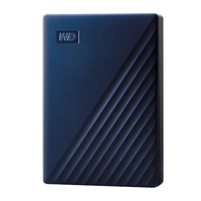 Abbildung von WD My Passport for Mac externe Festplatte 4 TB (mobiler Speicher, USB C fähig, herunterladbare Software, Passwortschutz, kompatibel, einfach einzusetzen) mitternachtsblau