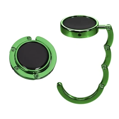 Abbildung von kwmobile Taschenhalter für Tisch 2X Faltbare Antirutsch Handtaschenhalter Haken Taschen Aufhänger Geschenkidee Gadgets Frauen Taschenhaken Set in Dunkelgrün