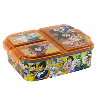 Abbildung von Stor Dragon Ball Brotdose mit 3 Fächern für Kinder Lunchbox Snackbox Dekorierte Lunchbox, Estándar