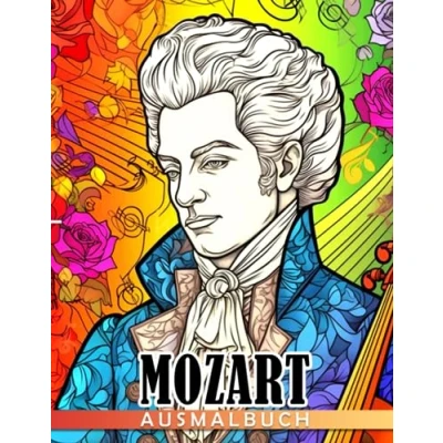 Abbildung von Mozart Malbuch: der größte Komponist Geschichte Ausmalbilder für alle Altersgruppen zum Ausmalen