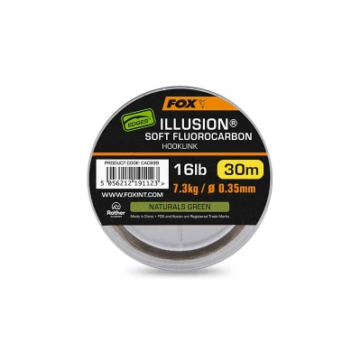 Abbildung von Fox Edges Illusion Soft Fluorocarbon Hooklink Naturals Green 0.35mm (7.3kg) 30m Karpfen Vorfachmaterial