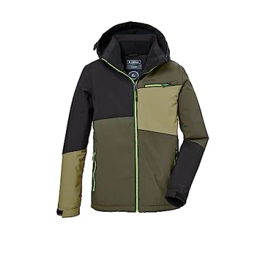 Abbildung von killtec Jungen Funktionsjacke mit Kapuze und Schneefang/Outdoorjacke ist wasserdicht KOW 161 BYS JCKT, dunkeloliv, 152, 40917 000