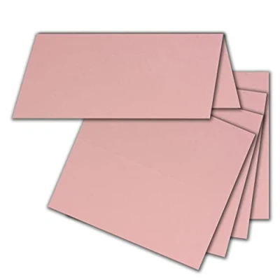 Abbildung von FarbenFroh by GUSTAV NEUSER 100x Tischkarten in Altrosa (Rosa) 4,5 x 10 cm blanko Doppel Karten als Platzkarten und Namenskarten für Hochzeit Feste