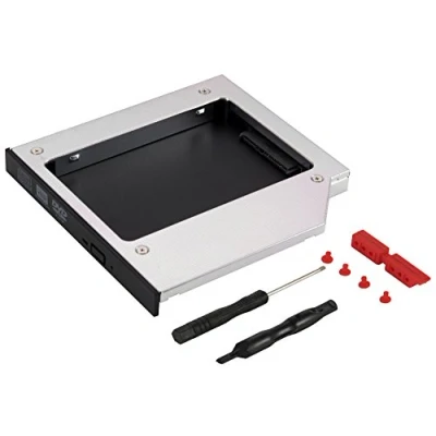 Abbildung von POPPSTAR Laufwerksrahmen für 2,5&quot; SSD HDD Festplatte (7mm, 9,5mm, 12,5mm) in 12,7mm Sata 3 CD DVD Schacht (Notebook, Laptop, etc.), Festplattenrahmen Aufrüstset