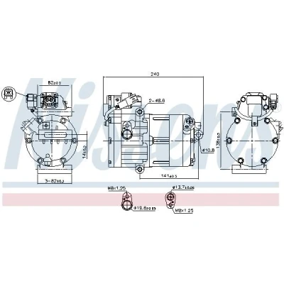 Abbildung von NISSENS 891023 Kompressor HES27 POE Öl R 134a