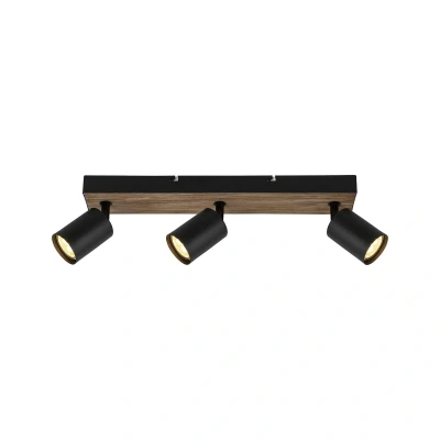 Abbildung von Brilliant Deckenstrahler »Jello Wood«, 3 flammig, Leuchtmittel GU10 LED wechselbar, Spotbalken schwenkbar, 15x42x8 cm, GU10, 345lm, 3000K, Metall/Holz