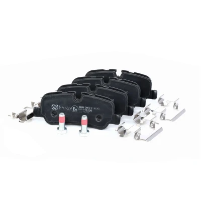 Abbildung von BREMBO P 44 013 Bremsbelagsatz für Verschleißwarnanzeiger vorbereitet mit Bremssattelschrauben Zubehör LAND ROVER: Discovery 3, Range Rover Sport